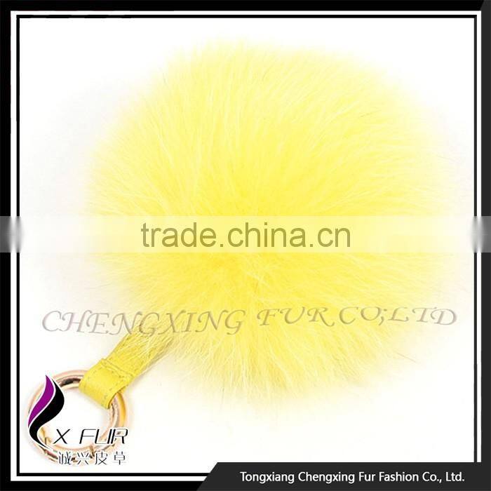 CX-A-63 Cute Promotional Fox Fur Pompon Keychain