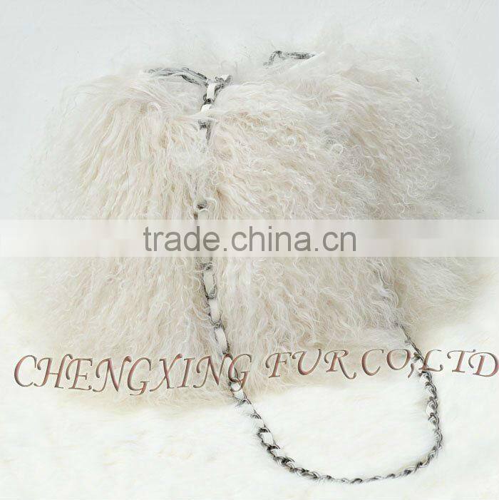 CX-H-09 Fashion Genuine Mongolian Lamb Fur Cheap Handbags From China