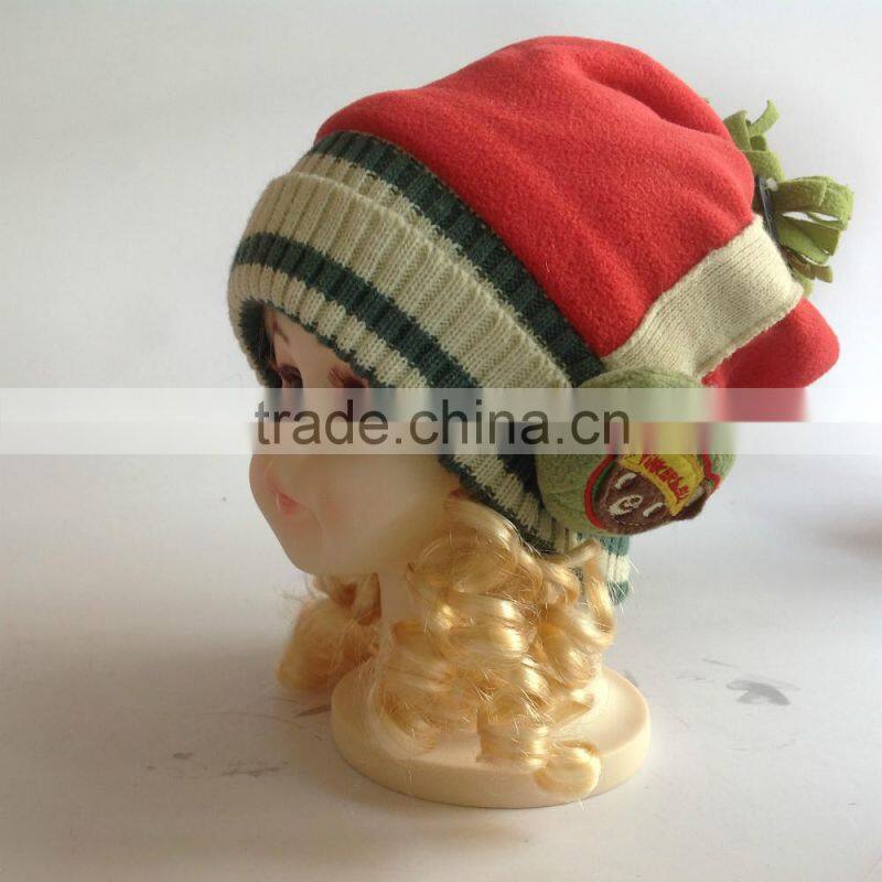 new acrylic and polyester lovely girl's fashion kids knitted hats factory