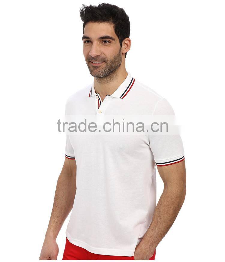 2015 latest custom short sleeve mens fancy embroidered polo shirt, ribbing embroidered polo shirt