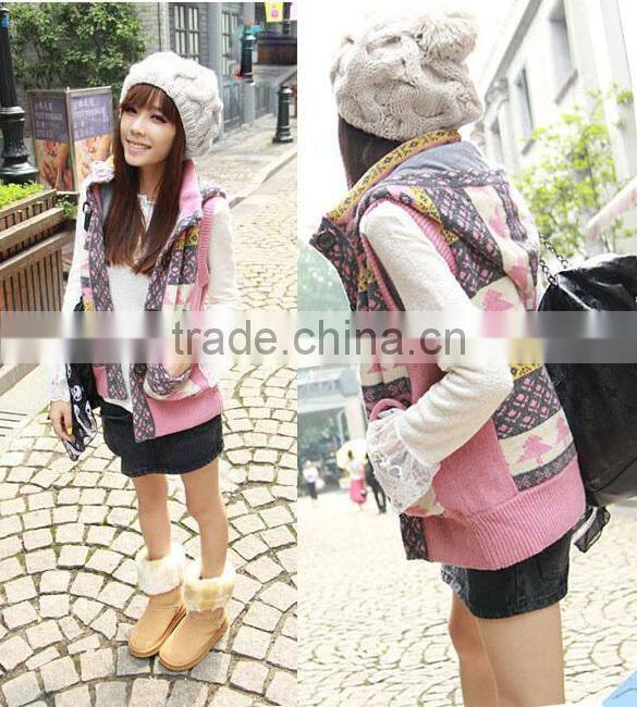 Women's Warm Knit Wool Beanie Pumpkin Ball Pumpkin Ladies Winter Wool Hat 9083