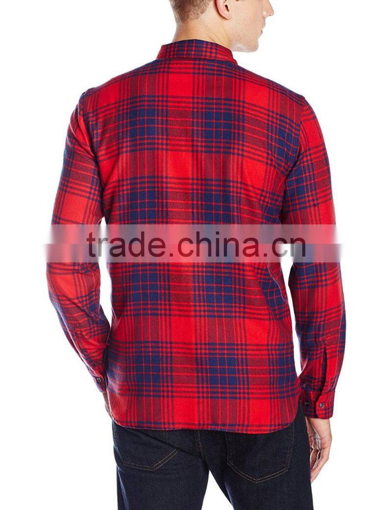 New style cheap Wholesale Plaid Men's plaid flannel shirt