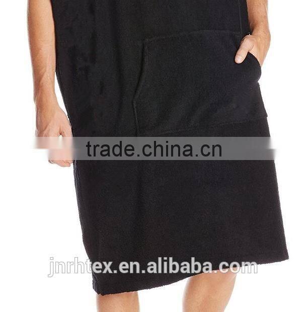 100 percent cotton black terry hooded poncho towels for adults