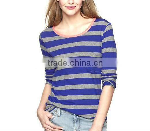 TEEN GIRLS STRIPED LONG SLEEVE T SHIRT