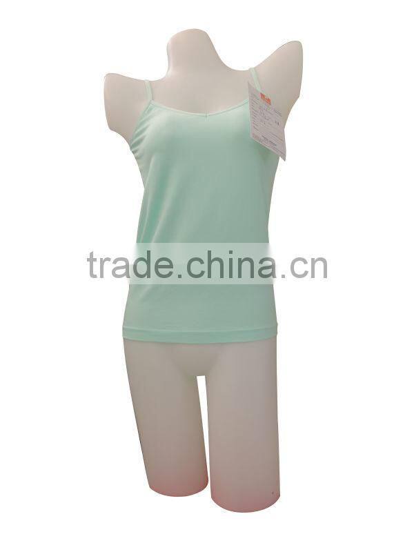 Nice quality one piece women singlet straps plain underwear V-neck ladies camisole