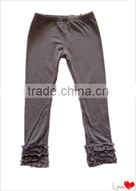 Triple ruffle pants wholesale baby clothes sweet 100% cotton solid color legging with ruffle for baby solid ruffle petti pants