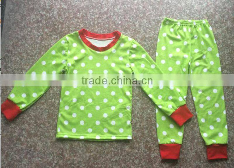 kids christmas pajamas green polka dots pajamas girls fancy pajama sets