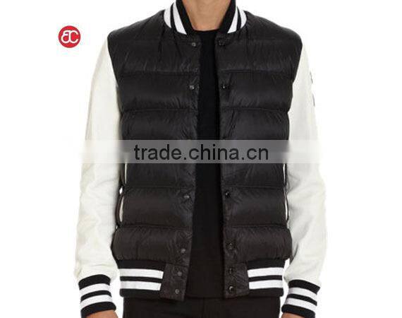 mens black puffer varsity jacket AD2116