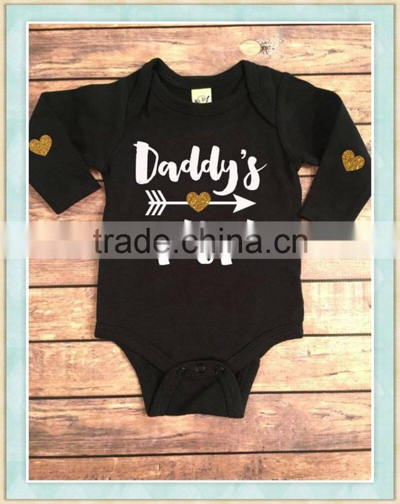 Monogrammed newborn baby rompers 100%cotton kids clothes boutique girl clothing fall