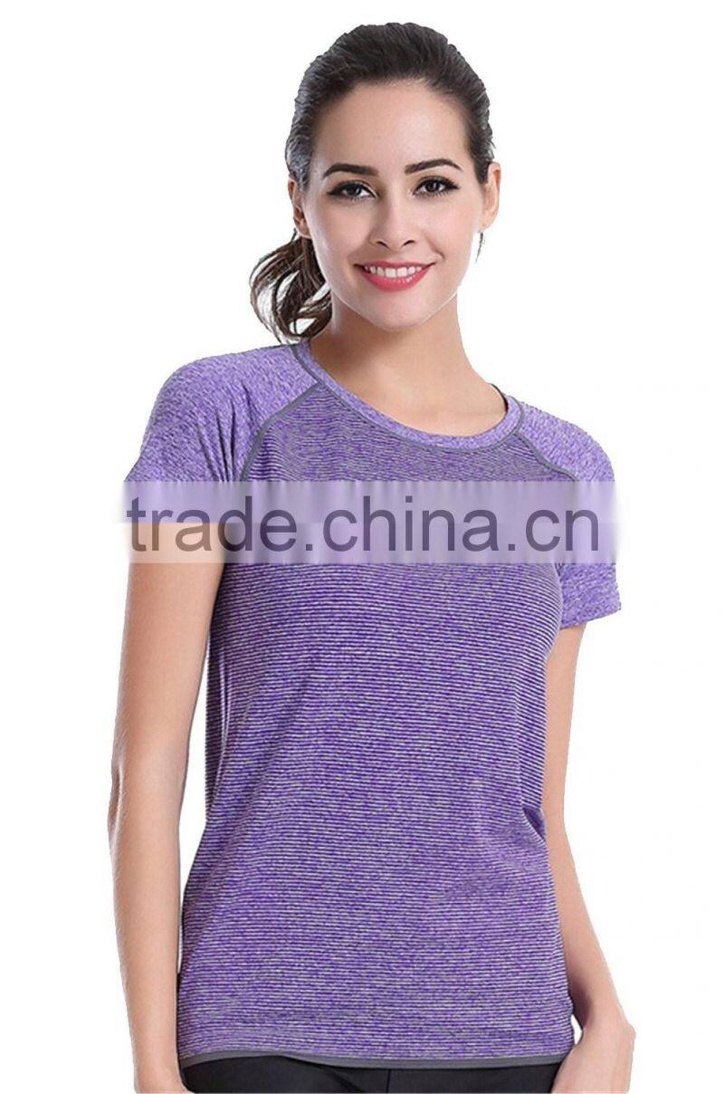 Womens Quick Dry Short Sleeve Sport Gym Running Athletic Wear Tee T Shirts Tops
