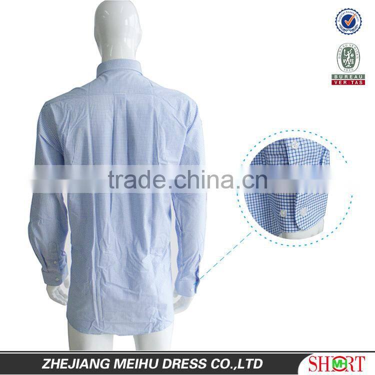 Custom 100% cotton men button down check shirt