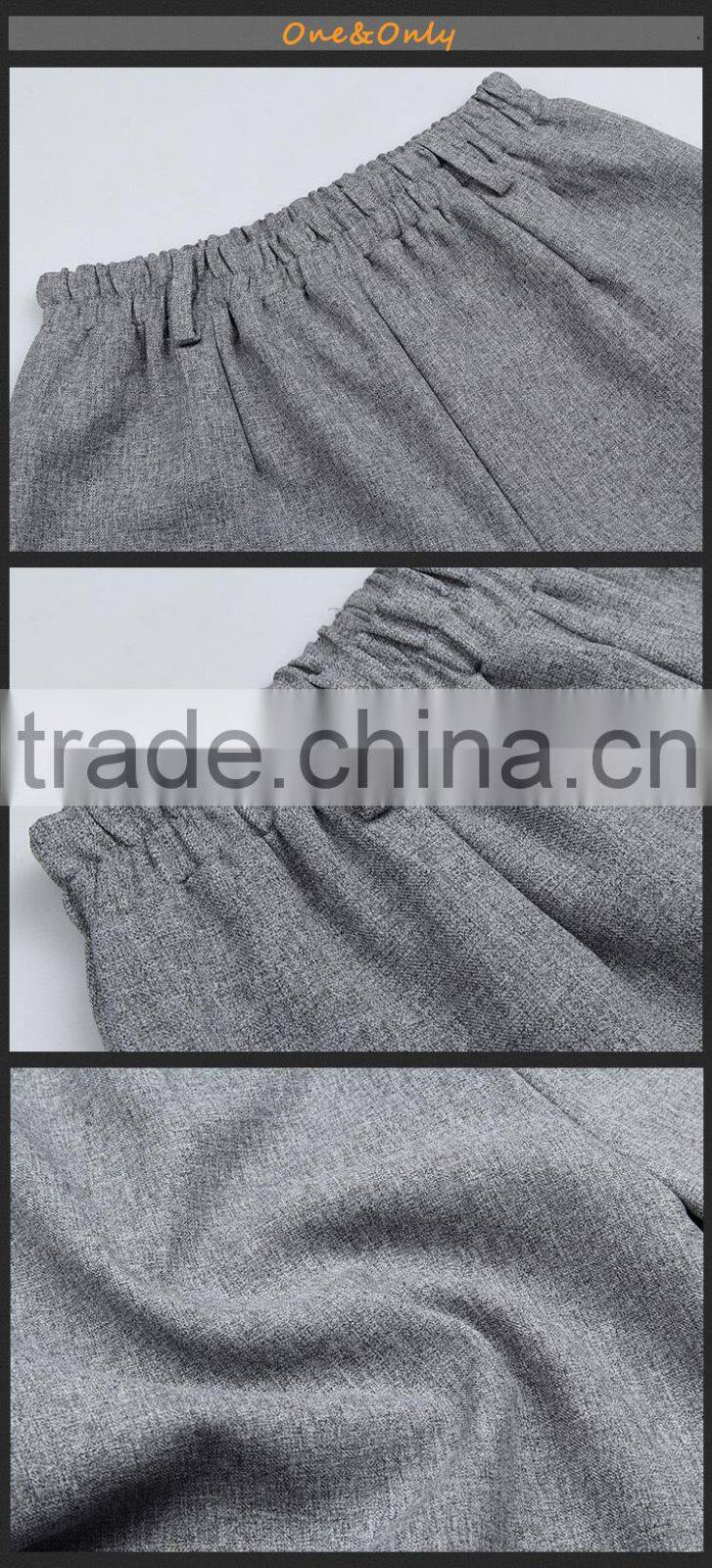 Casual fashion linen straight loose pants for woman
