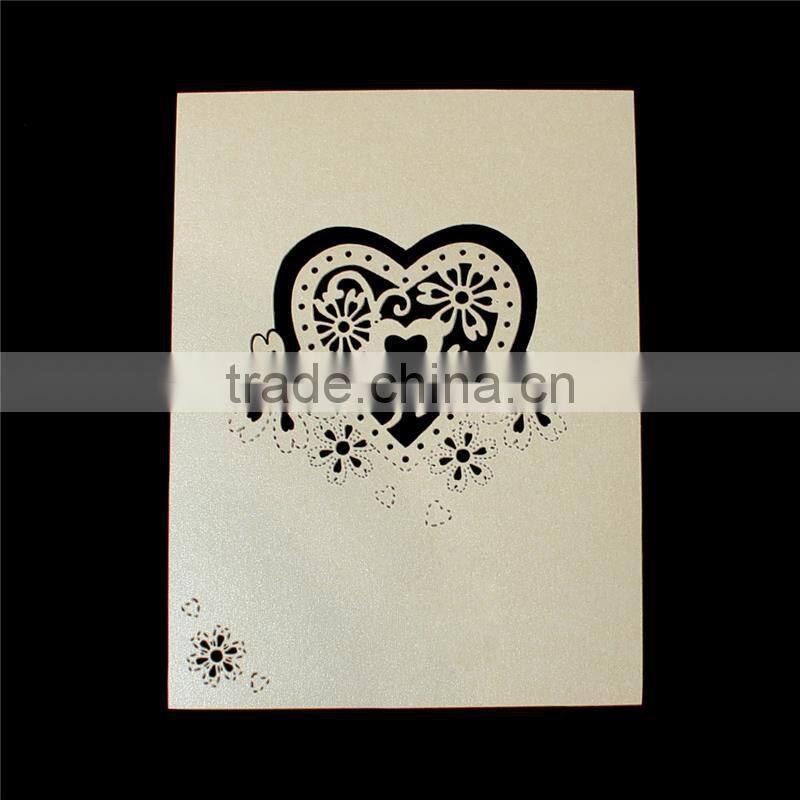 Paper Wedding Party Name Place Cards Heart Hollow Light Golden