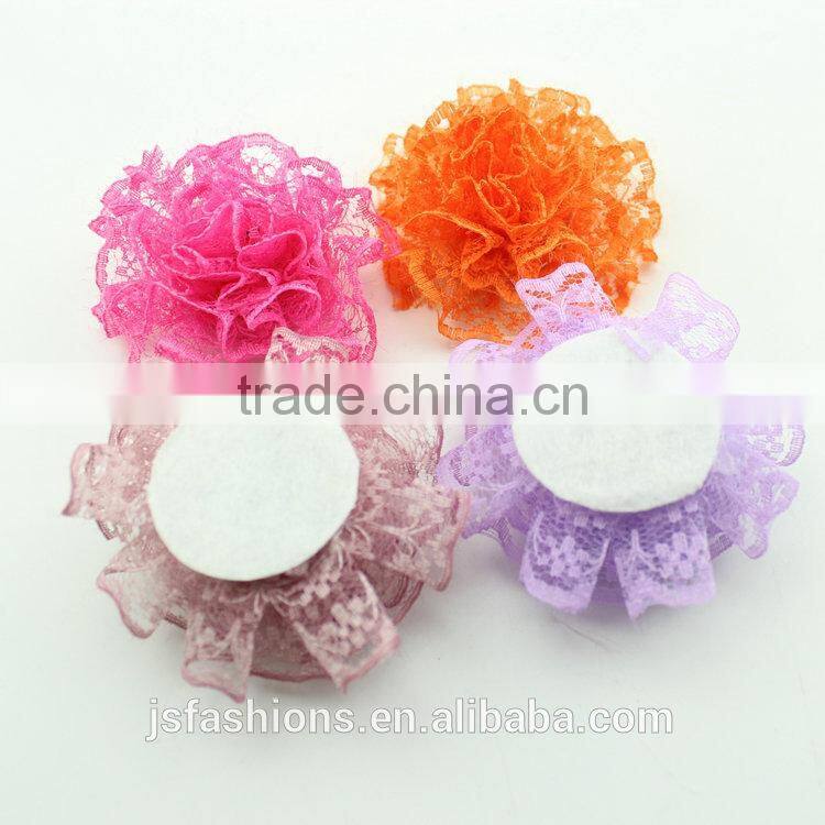 15 colors 6 cm diameter fabric floral chiffon flower accessories, hair clip, shoes and garments accessories, DIY crafts flowers