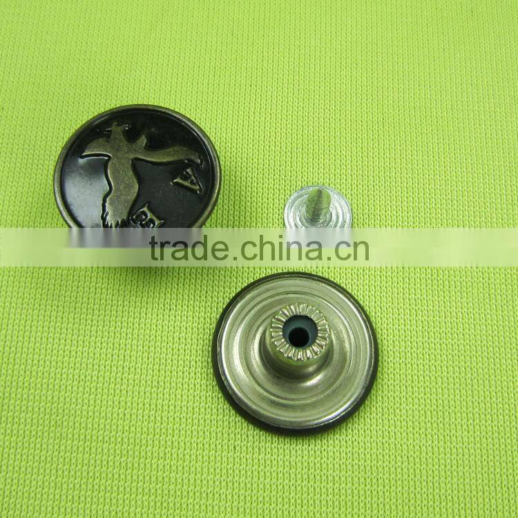 round square metal button jeans fabric button and Low MOQ