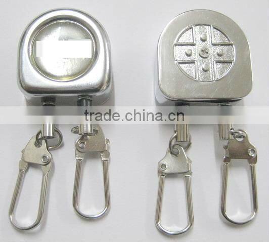 Cool Ruthless style silver retractable ID badge reel