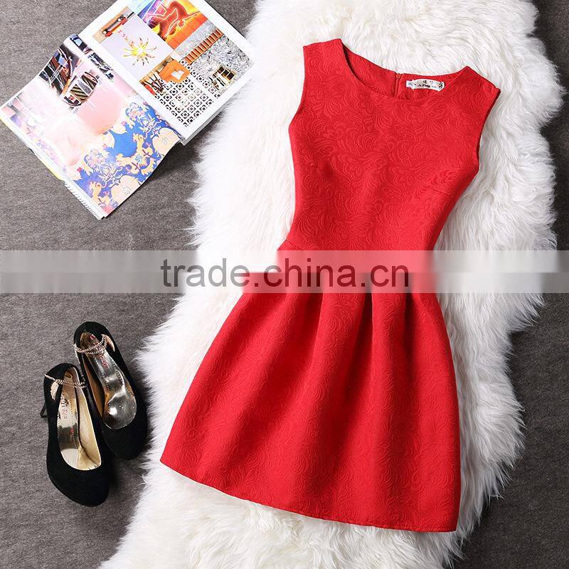 pink solid color printed A line dress/sym rose multi design sleeveless A line dress skirt