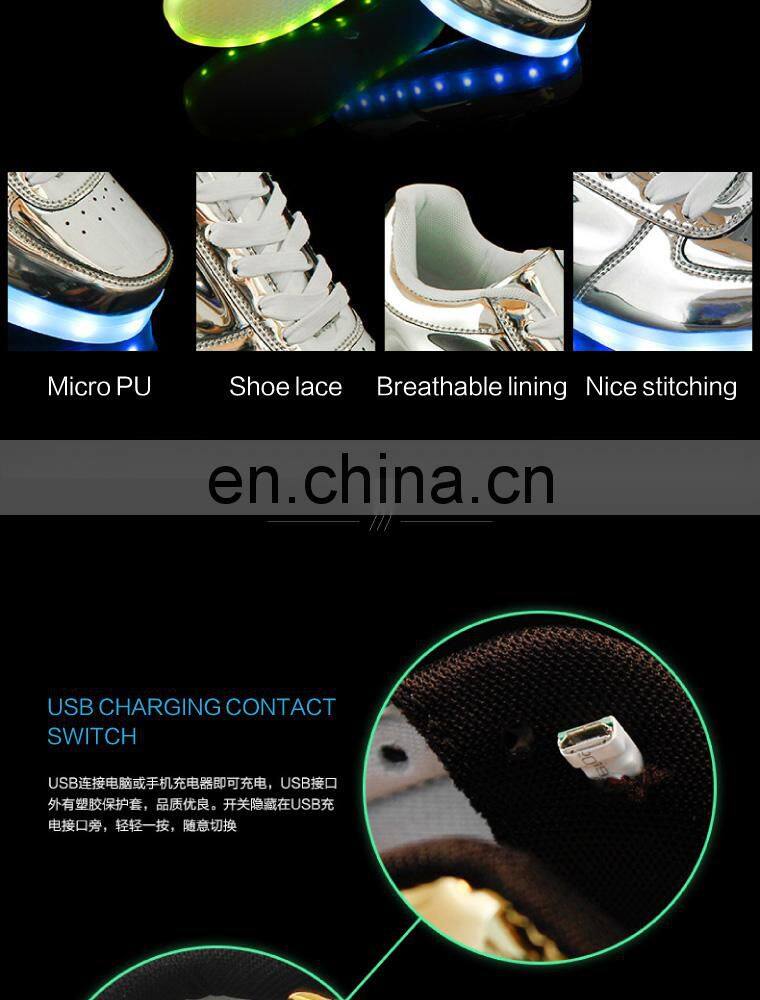 wholesale shining mirror finish PU leather street dance night club LED shoes