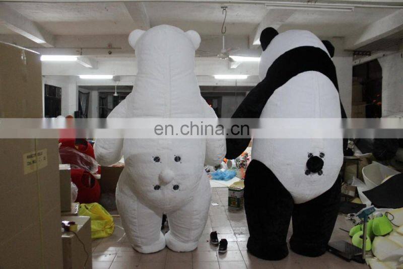 Hot sale!!! Super funny inflatable polar bear costume & inflatable panda costume
