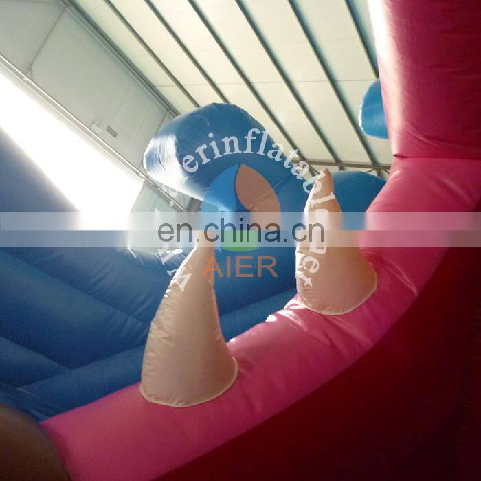 Giant Inflatable shark water slide with pool for sale,Inflatable jumping water slide