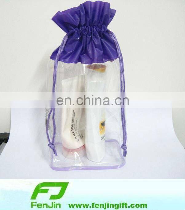 Cheap transparent pvc drawstring bag