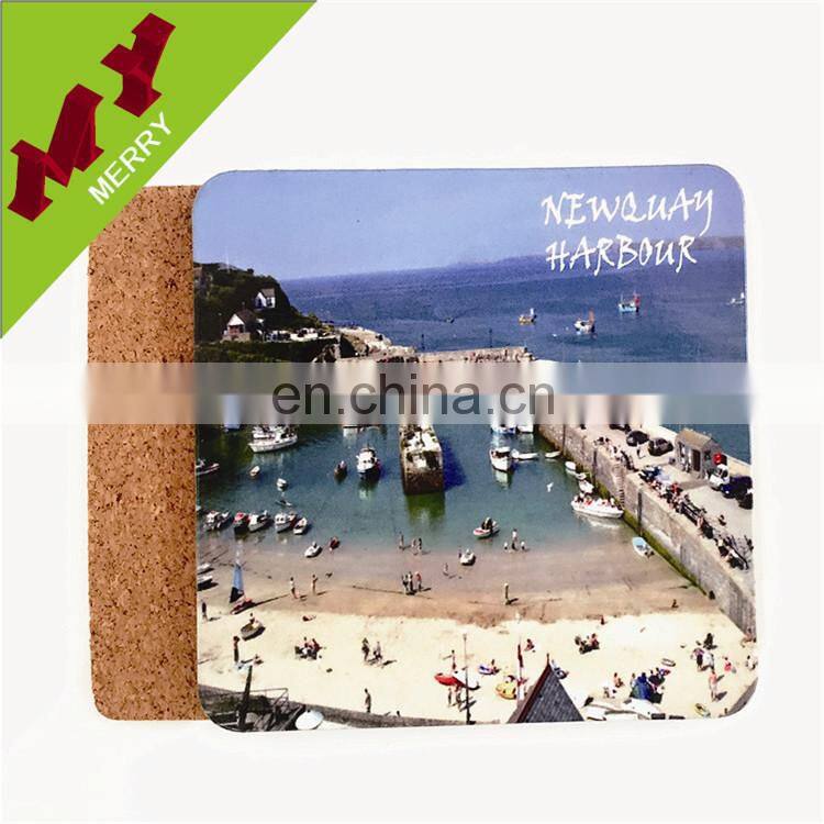 China Factory outlet blank wood coaster with cork