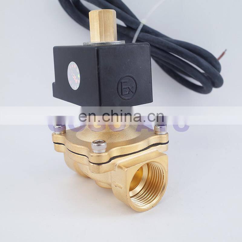 Explosion proof solenoid valve brass normally open 1 inch 1-1/4" 2 way coal mine dust natural gas NO solenoid valve