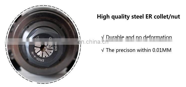 HONGJUN 4pcs Ceramic Bearings 1.5KW square air cooled spindle motor 220V ER20 runout-off 0.01mm