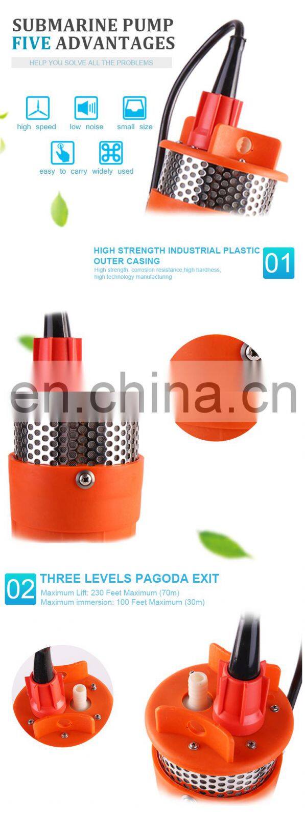 Jetmaker 12v dc high pressure solar water pump for agriculture irrigation