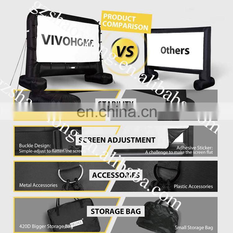 Good price inflatable theater projection screen, large inflatable open air home inflatable movie screen for fun