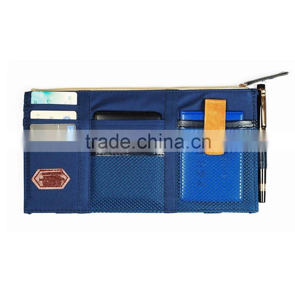 New Multi-purpose Auto Car Sun Visor Organizer Pouch Bag Card Storage Holder Beige