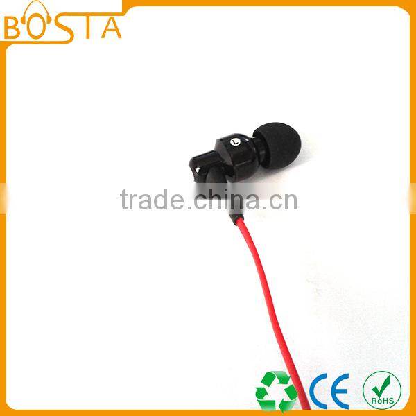 Flat cable high end premium quality custom OEM design wired earphones with gold plug
