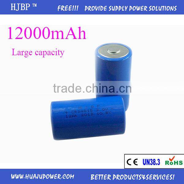 HJBP china factory wholesales non-rechargeable LIMNO2 3V CR34615 primary lithium battery with high power