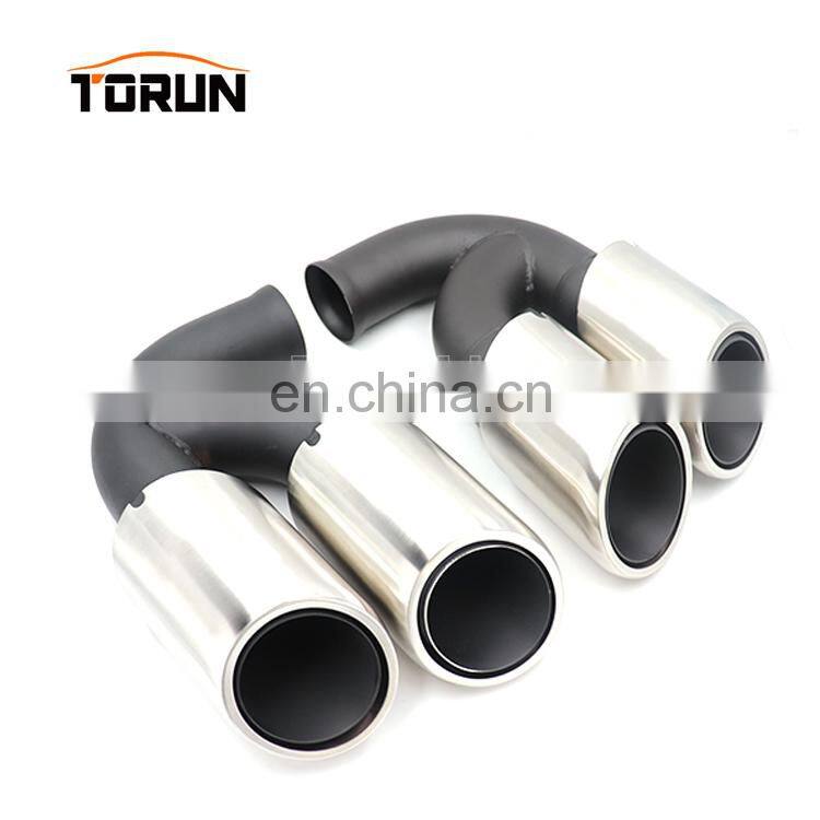 New style Universal performance 2.5" steel exhaust tip 10-14 Cayenne 958 Round Brush