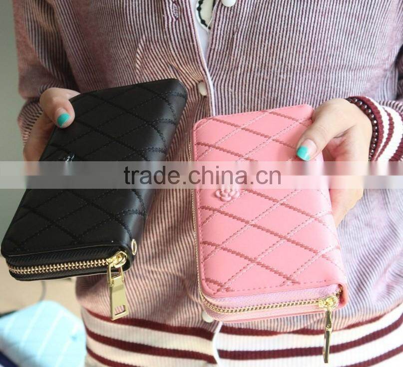 Flower PiNK and black multicolor Handbag Purse wallet Caretera para dama carteira Pu leather Multifunction