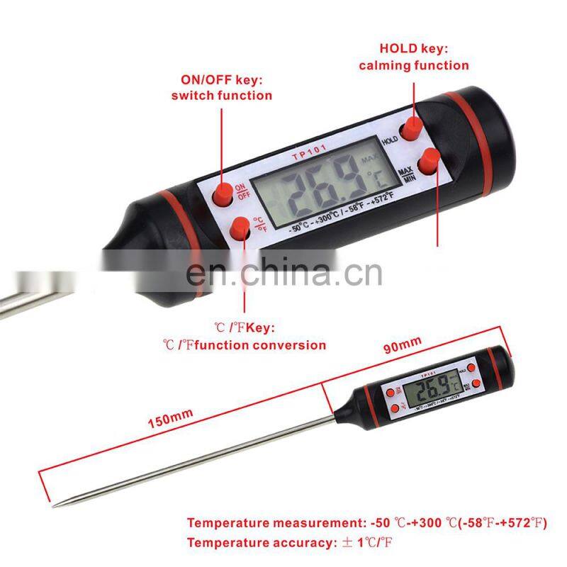 Electronic Digital Meat Thermometer Cooking Food Kitchen BBQ Probe Water Milk Oil Liquid Oven Thermometer Digital TP101