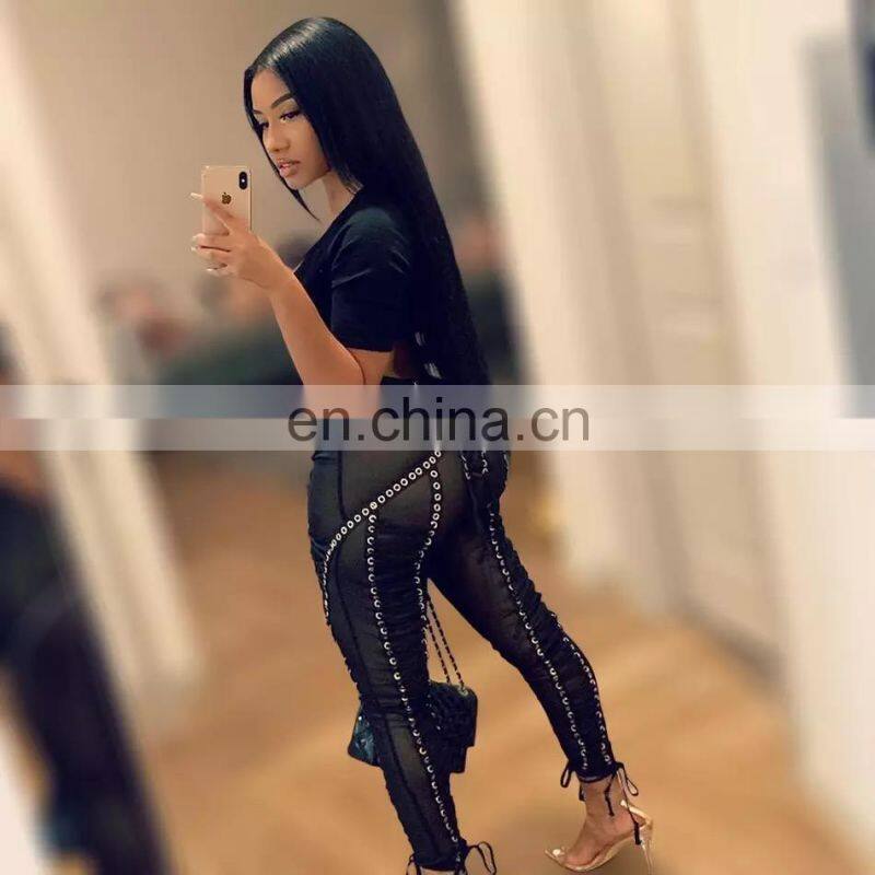 Ladies'sexy club stretch Leotard Leotard High Waist Leotard eyelet lace