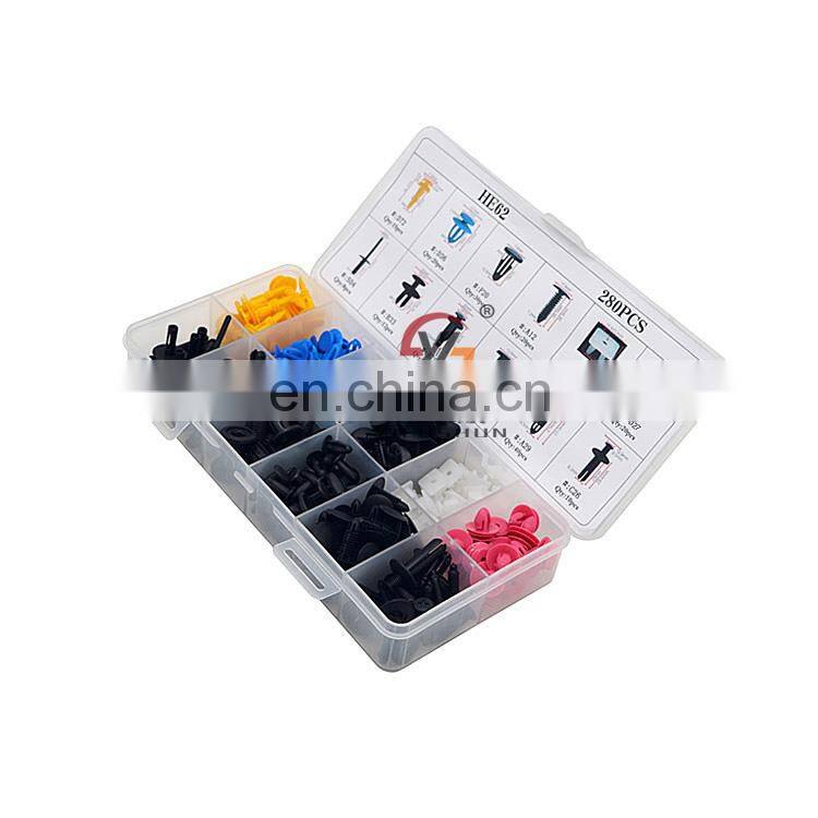 HE62  Universal Auto Rivet Clips Plastic Fastener Rivets Clips Set Body Clips Assortment 280PCS/SET