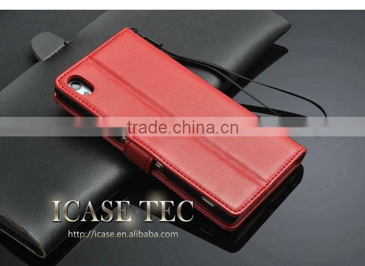 PU Leather Magnetic flip case skin cover For Sony Xperia Z4