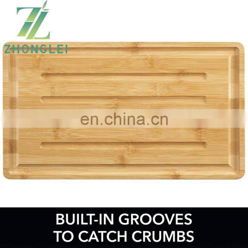 100% Bamboo Bread Box Bin with Lid Front Window for Kitchen Countertop