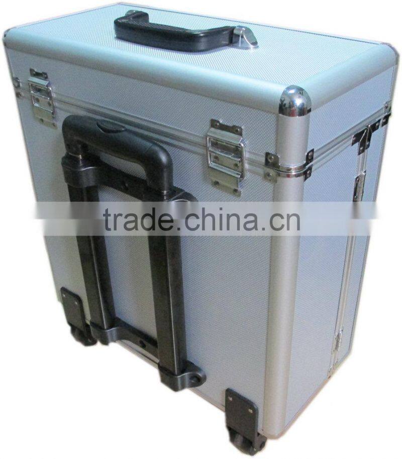 high quality aluminum tool trolley case with tool storage aluminum suitcase