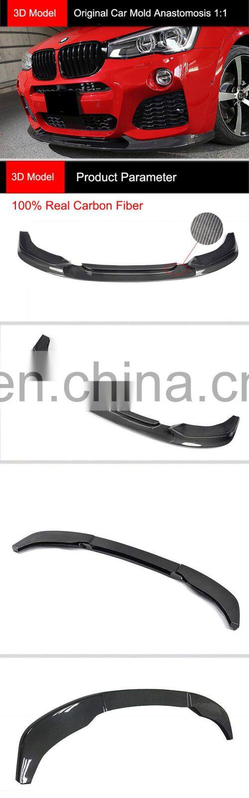 Runde New 3D Style Carbon Fiber Front Bumper Lip Auto Car Front Diffuser For BMW X4F26 2014-2021