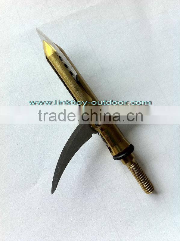 Linkboy Outdoor Hunting arrow broadheads,Expandable steel blades Arrowhead Tip 100 Grain archery hunting