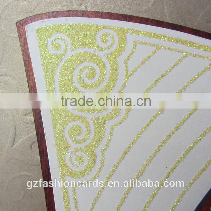 2016 Hot Sale Customized Love Design Wood Wedding Invitation Card with Ribboon