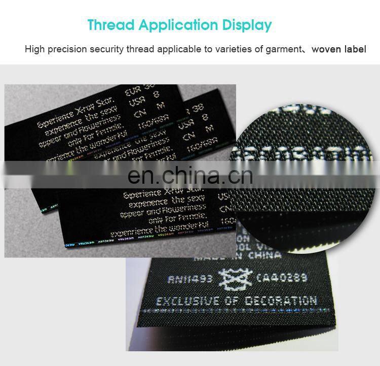 Registered brand silk hologram yarn with logo & name