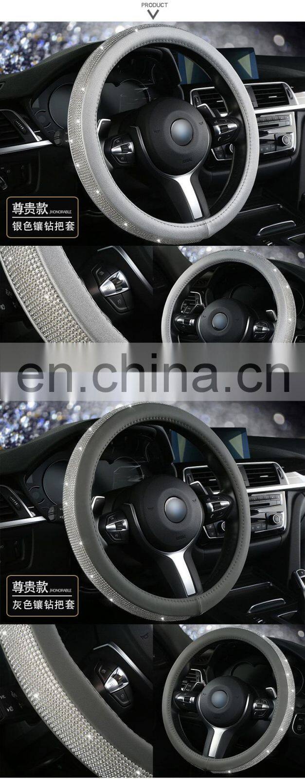 Bling Bling Car Steering Wheel Cover Protector For Women Girls Rhinestones Crystal Car Interior Decoration Auto Accessories