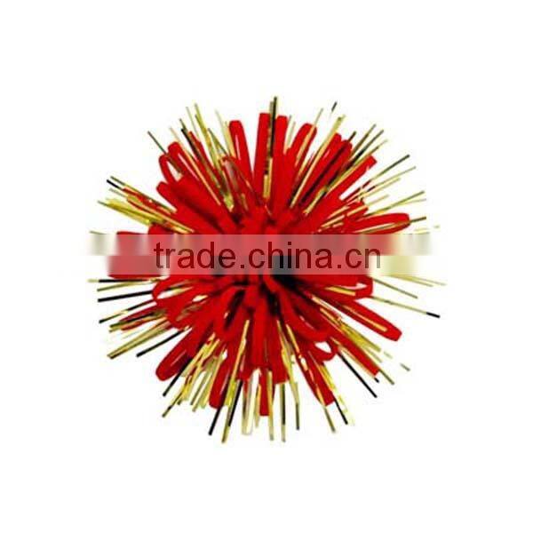 Star Bow with LED Light for Gift Packaging or Holiday Decoration/4.5" solid foil Glitter ribbon star bow