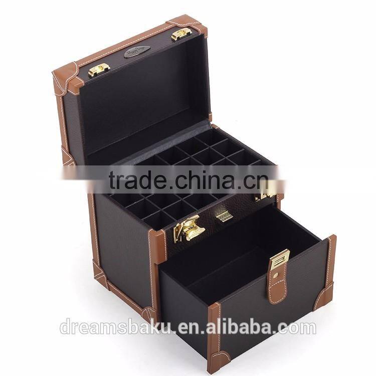 Hot Sale PVC portable beauty bag with mirror & tray, PVC cosmetic makeup display case