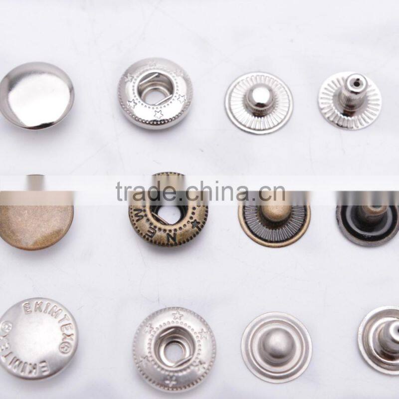 Factory Direct Sale Brass Metal Silver Spring Snap Button