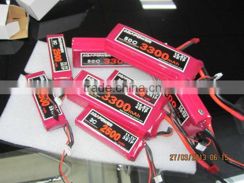 Grade A Li-poly cell AGA Power for RC Airplane horizon, rc car traxxas, 3300mAh 22.2v